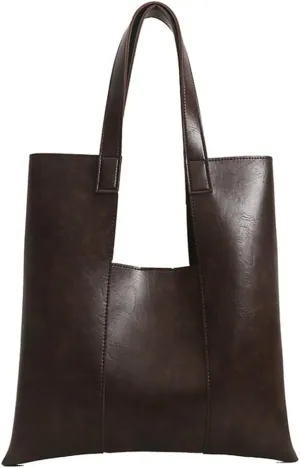 Womens Vintage Shoulder Bags Large Top Handle Satchel Fashion Handbags PU Leather Tote Purse Working Bags