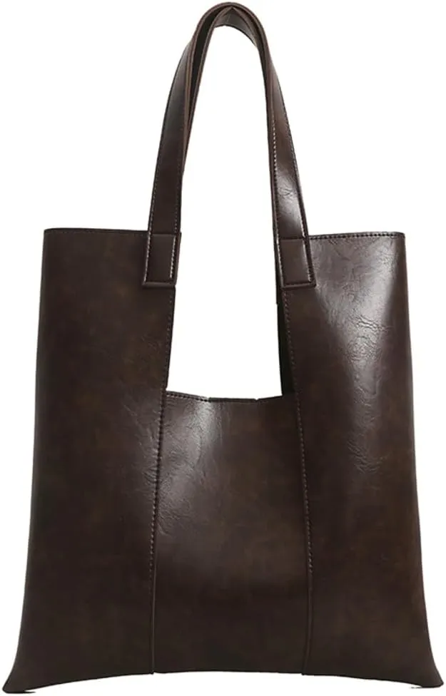 Womens Vintage Shoulder Bags Large Top Handle Satchel Fashion Handbags PU Leather Tote Purse Working Bags