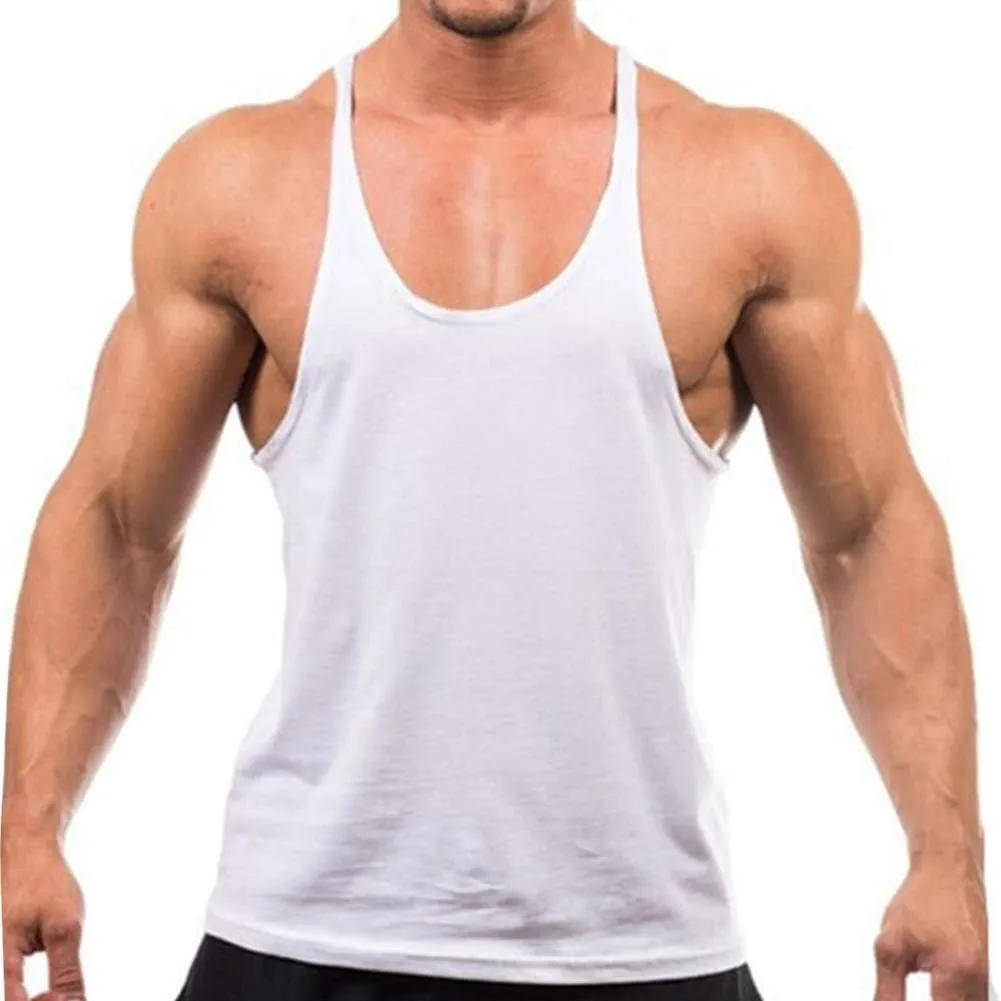 ZUEVI Men's Stringer Tank Tops Muscule Cut Bodybuilding Gym Vest Y-Back Workout Sleeveless T-Shirt
