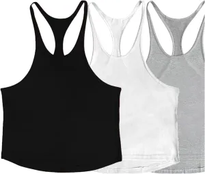 ZUEVI Men's Stringer Tank Tops Muscule Cut Bodybuilding Gym Vest Y-Back Workout Sleeveless T-Shirt