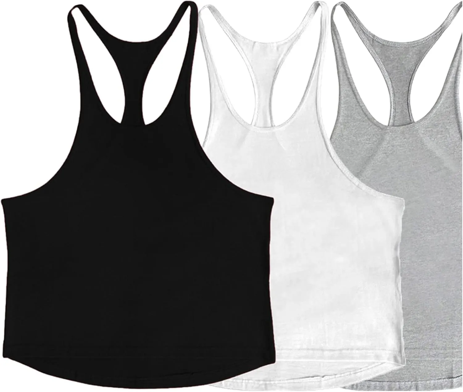 ZUEVI Men's Stringer Tank Tops Muscule Cut Bodybuilding Gym Vest Y-Back Workout Sleeveless T-Shirt