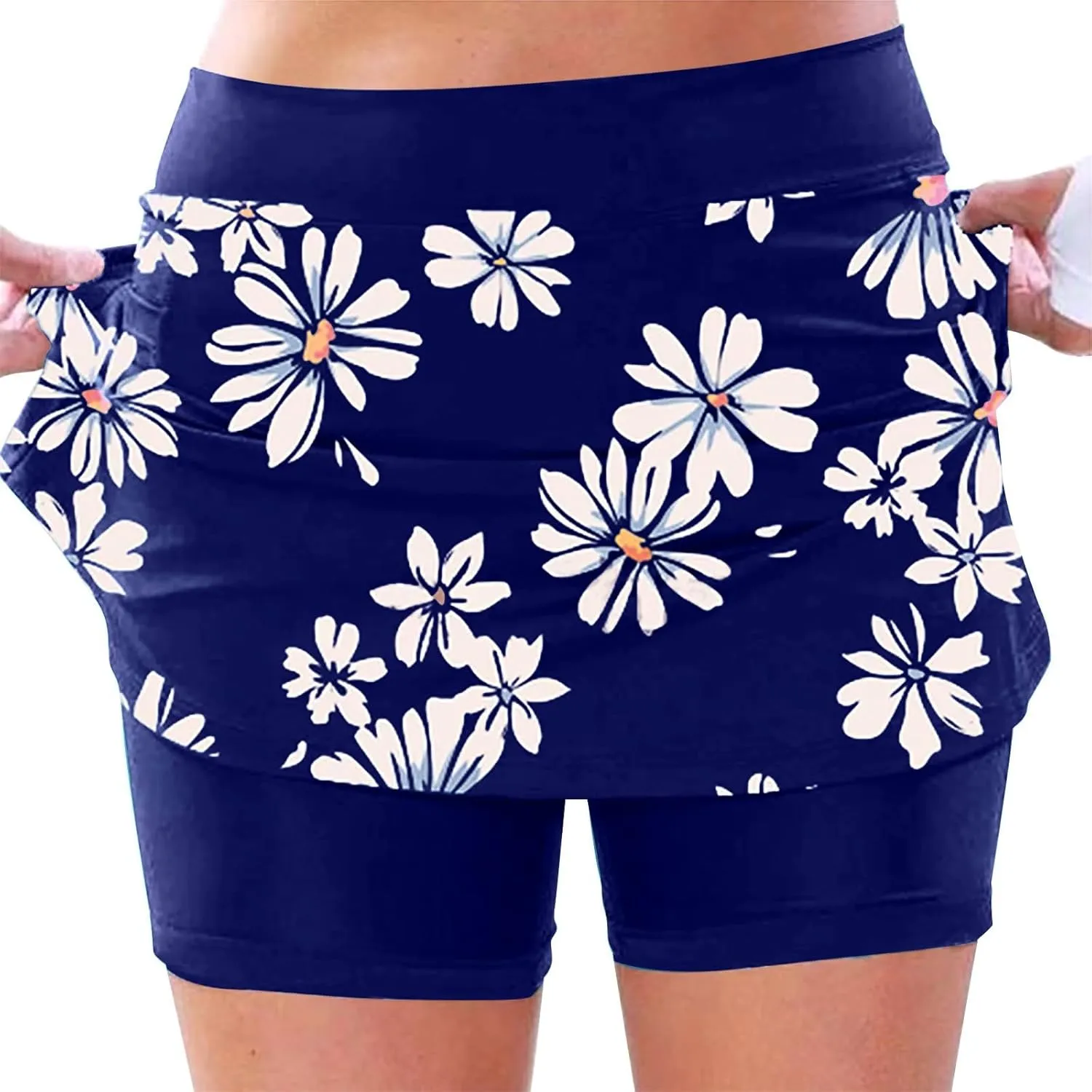 ZYXTIM Tennis Skirt for Women Athletic Skorts with Pockets Plus Size High Waist Tummy Control Stretch Quick Dry Mini Skirt